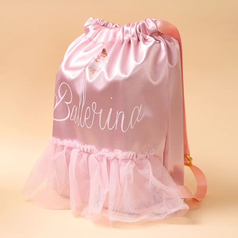 Kids Dance Ballet Bag Large Capacity Fashion Bag Custom Dance Bag Kids Travel Bag Lace Bag for Girls Yoga Bag
