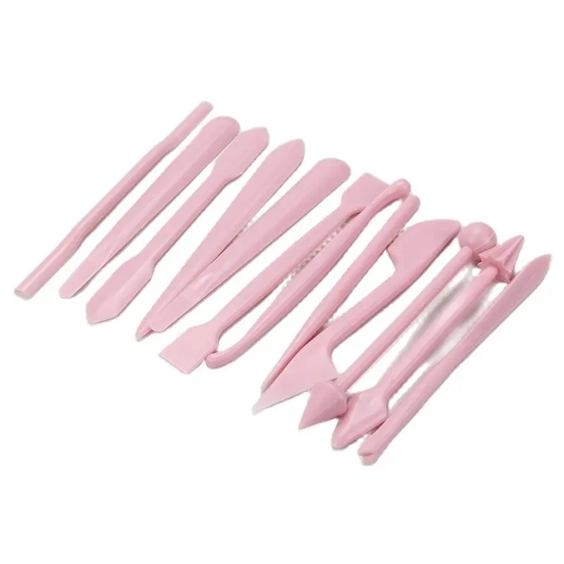 

Free Shipping Plastic 12pcs Fondant Decorating Modeling DIY Baking Tools Set HB0359B