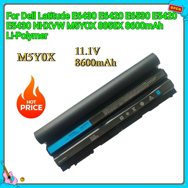 

Новый сменный аккумулятор M5Y0X 11,1 В для Dell Latitude E6430 E6420 E6530 E5420 E5430 NHXVW M5YOX 8858X 8600 мАч, литий-полимерный аккумулятор
