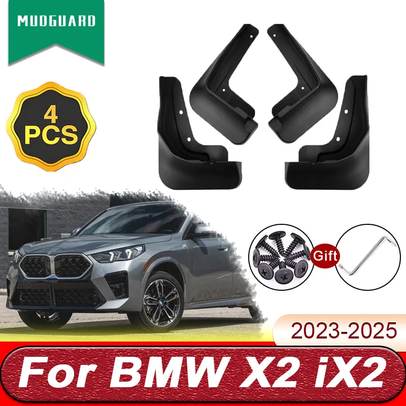 

For BMW X2 iX2 U10 2023 2024 2025 4 PCS Mud Flaps Car Auto Mudflaps Splash Guards Front Rear Fender Mudguards Parts Accessories