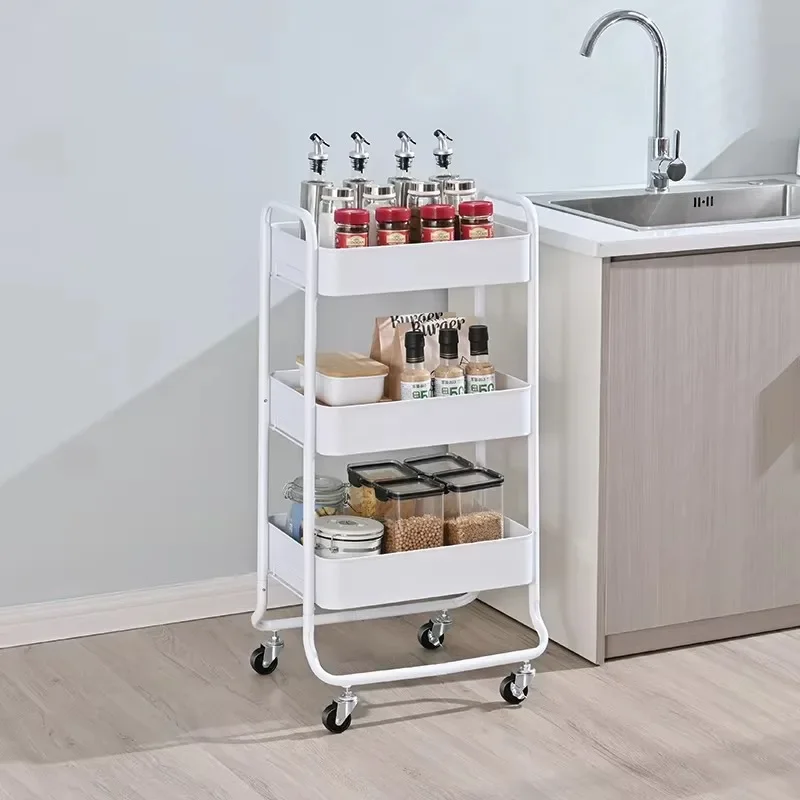 New Design Professional 3 Tier Utility Organizer Rack No Screw Storage Cart Storage Rack For Bedroom Kitchen Living room