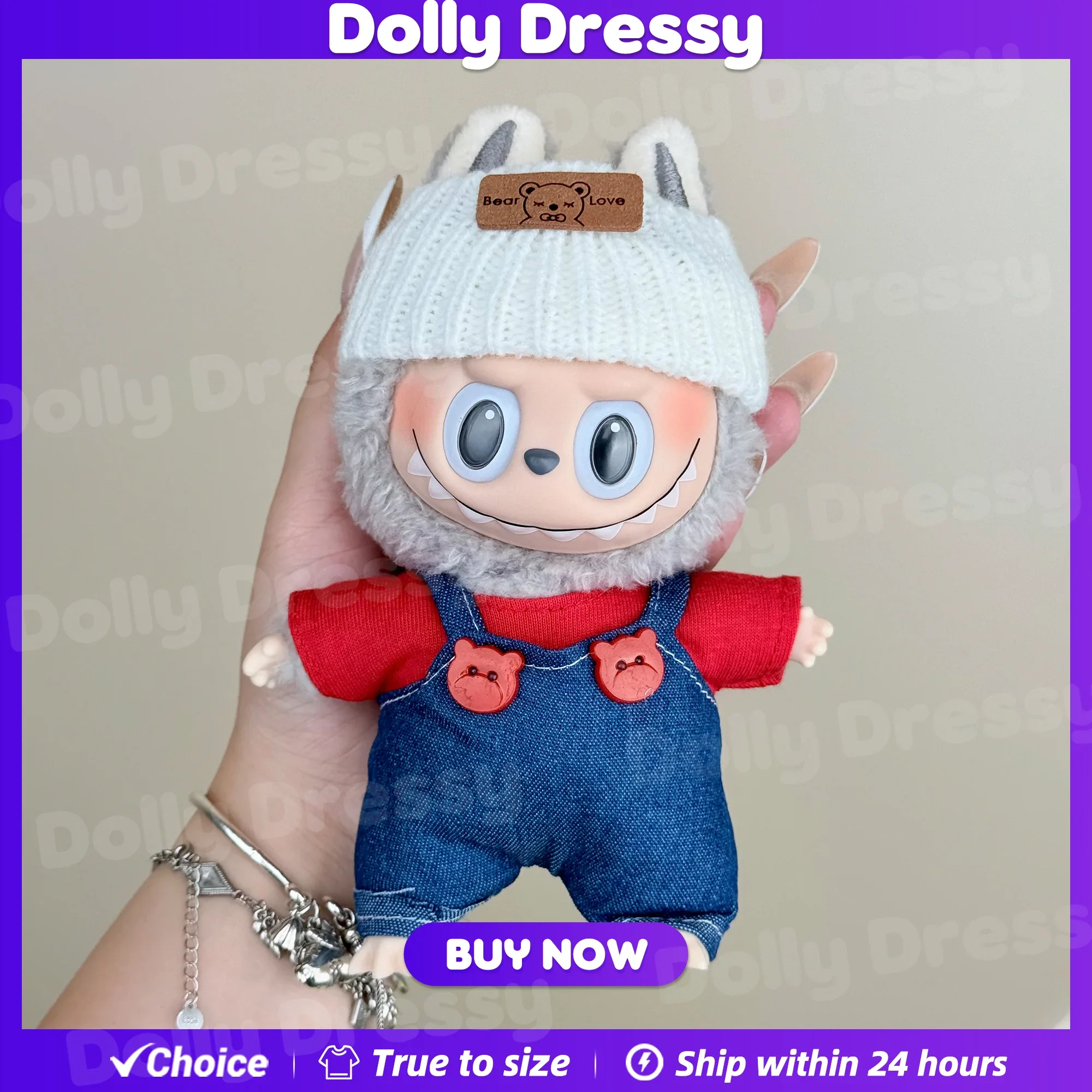 

Labubu Одежда для кукол Дизайнерская одежда для кукол Labubu V1 V2 V3 17 см Модный милый комбинезон Стиль 2025 Летняя новая одежда Подарки