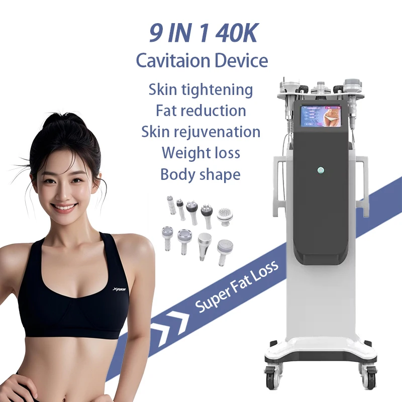

Professional 9 In 1 40K Cavitation Device RF Skin Tightening Shaping Body Machine Cellulite Reduction Lymphatic Drainage
