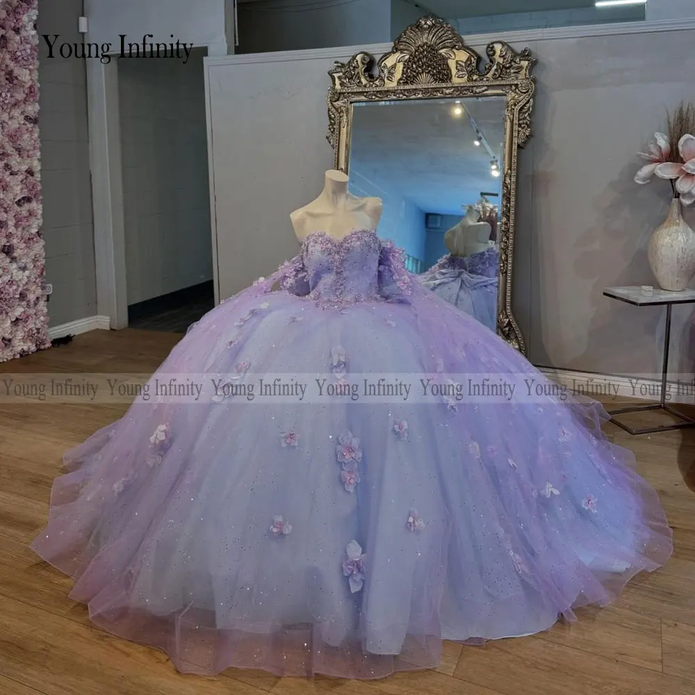 New Arrival Quinceanera Dresses 2024 Ball Gown Sweetheart Off The Shoulder Flowers Bow Sequined Tulle vestidos de 15 quinceañera