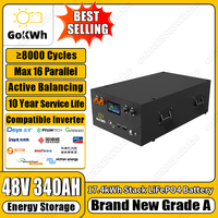 48V 340Ah 17.4KWh Powerwall LiFePO4 Battery Pack 16S BMS 51.2V RS485 CAN PC Control Off Grid Deep Cycle  Solar Storage batteries