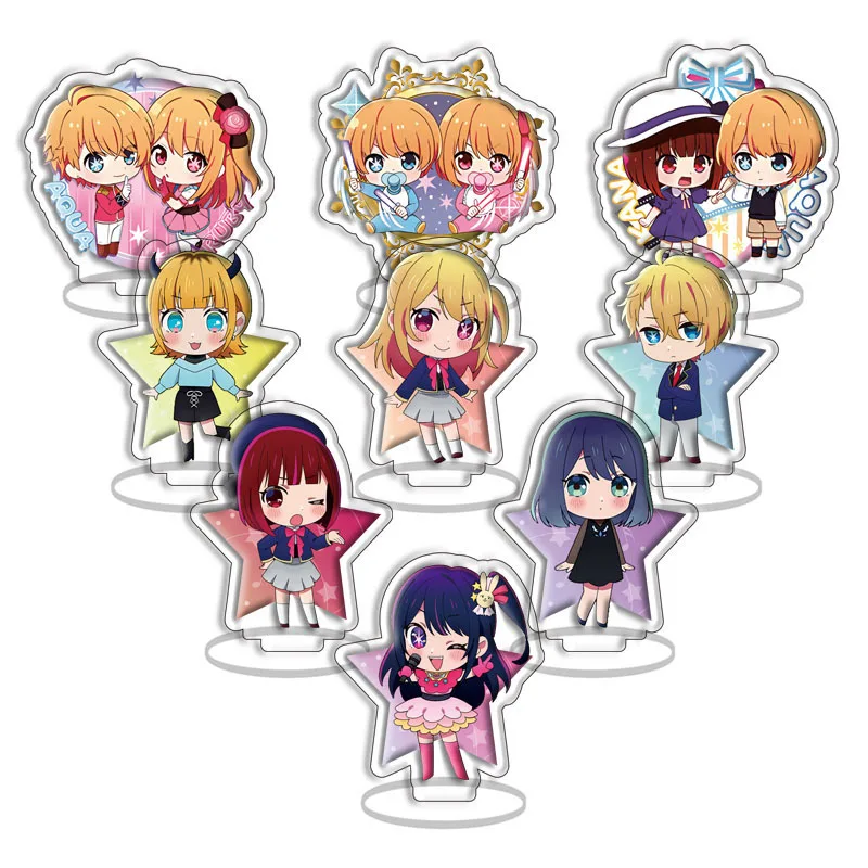 

9pcs/1set Anime OSHI NO KO Acrylic Stand Hoshino Akuamarin Hoshino Rubii Hoshino Ai Signboard Desktop Decorations