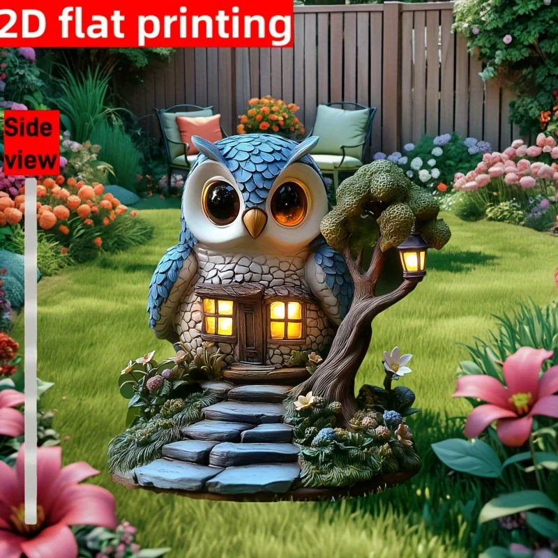 1 Stück Eulen-Baumhaus-Gartendekoration für den Außenbereich, perfekt für die Hofdekoration, ideales Geschenk für Familie und Freunde