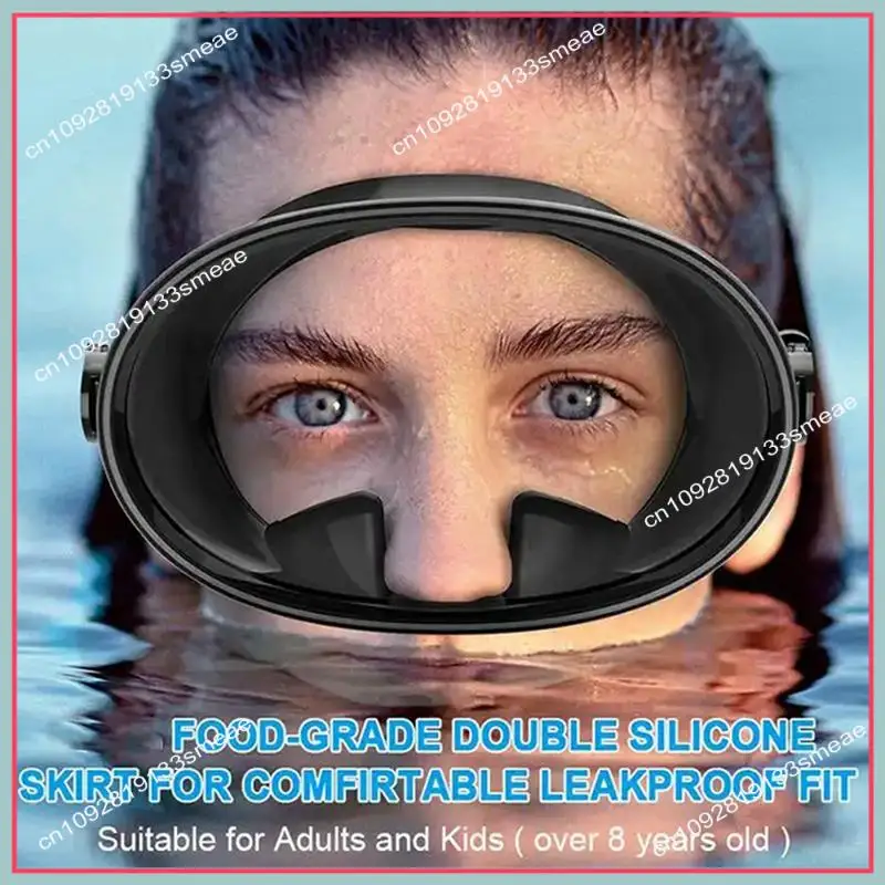 N94R HD Field Of Vision Diving Goggles Waterproof Anti-Fog Explosion-Proof Silicone Goggles Retro Free Diving Masks Durable