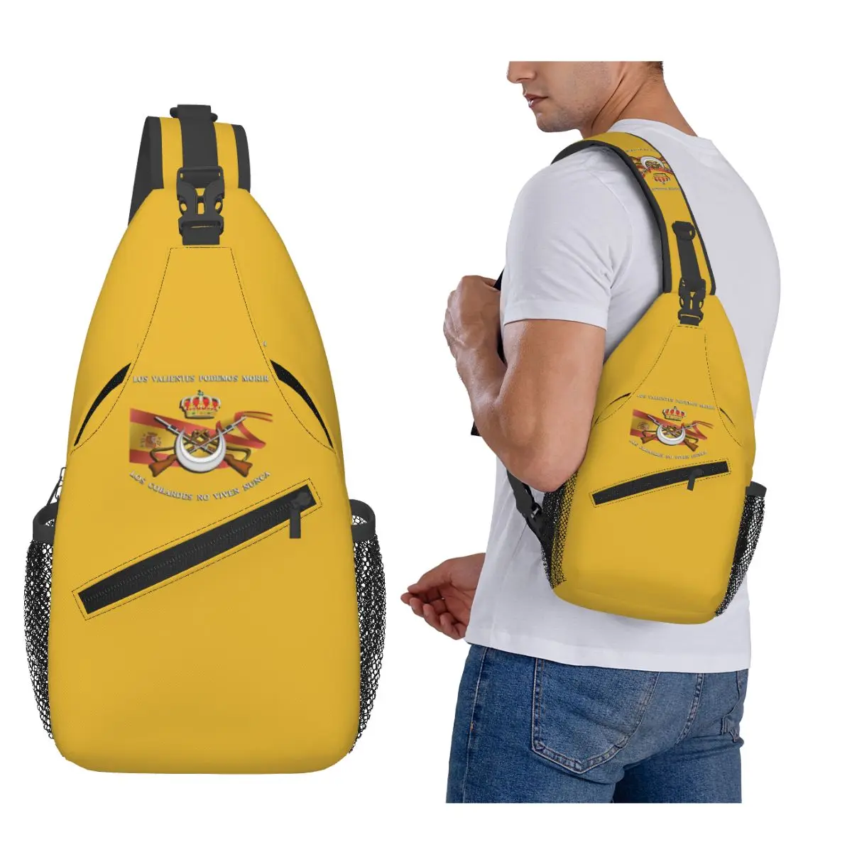 

Испанский легион, нагрудная сумка через плечо, мужской рюкзак через плечо, нагрудная сумка, дорожный походный рюкзак, сумка на плечо