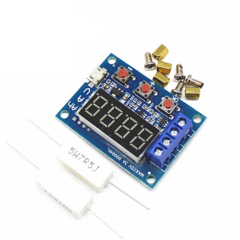 zb2l3 battery capacity tester discharge module 1.2V-12V 3.7v 18650 Li-ion Lithium Battery discharge tester 5W ceramic resistor