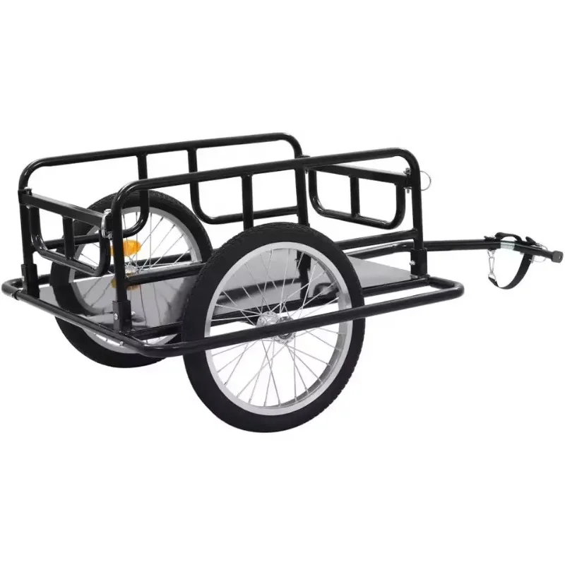 

Steel folding garden trolley with wheeled rolling container for beach trips and tool storage