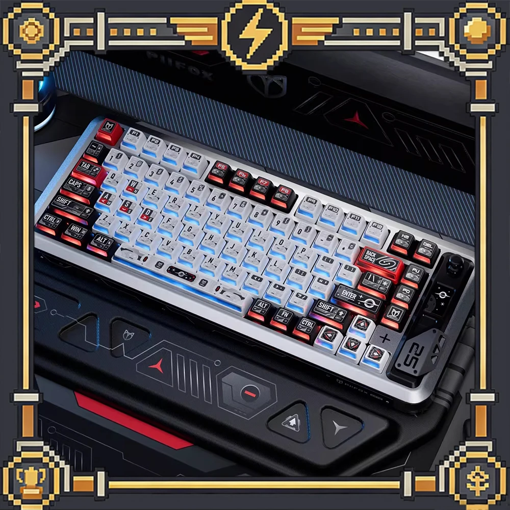 PIIFOX HDL-XJMH PC Keycaps PBT Transparent Five Sided Thermal Sublimation Keyboard Keycaps Transparent Customization Accessories
