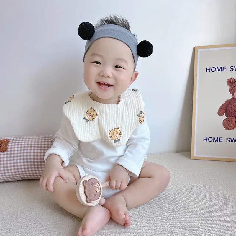 Babero de muselina de algodón de 6 capas, babero de alimentación de bebé recién nacido de 360 grados, diseño de flores infantil, paños para eructar para niño y niña, bufanda Bandana