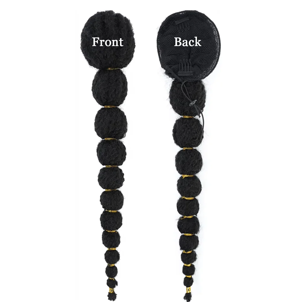 

Синтетическая коса для наращивания волос «конский хвост» для чернокожих женщин, афро-пуховая странная заколка на шнурке, накладная косичка