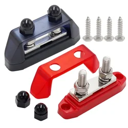 DC 12V 250A Marine Automotive Solar System Bus Bar Power Distribution Block M8 Dual Studs Battery Bus Bar
