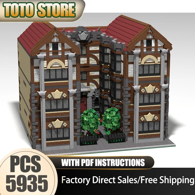 

City Street View Building Bricks Courtyard Apartment Modular Technology Modular Blocks Gifts Christmas Toys DIY Sets Assembly