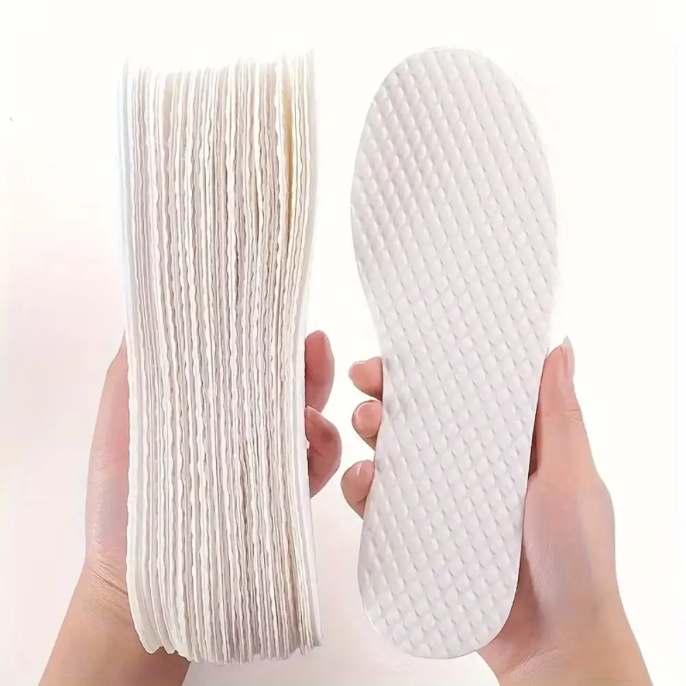 10Pair/Pack Light Weight Breathable Nature Wood Pulp Insoles Soft Deodorant Disposable Insoles Sweat Absorbing Insoles Men Woman