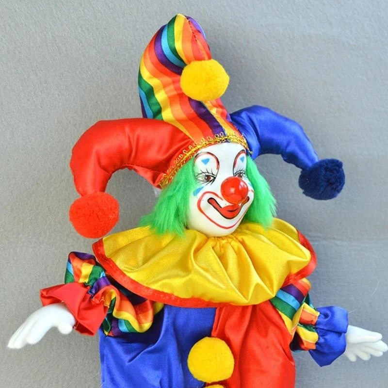 

38cm Clown Dolls with with Porcelain Head and Limb Toy for Parties Event Decors