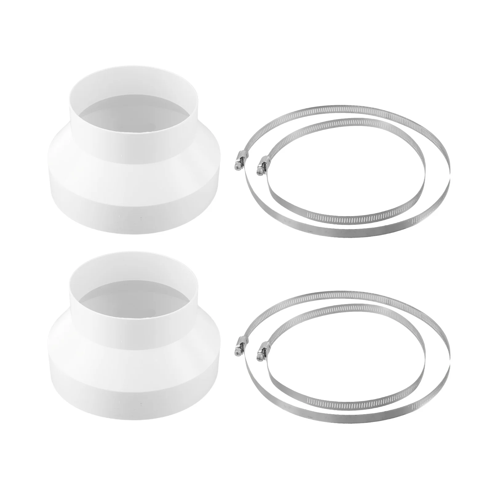 Bathroom Kitchen 8 Inch To 6 Inch Vent System Adapter Ventilation Connector Good Toughness 304 Stainless Steel ABS Plastic