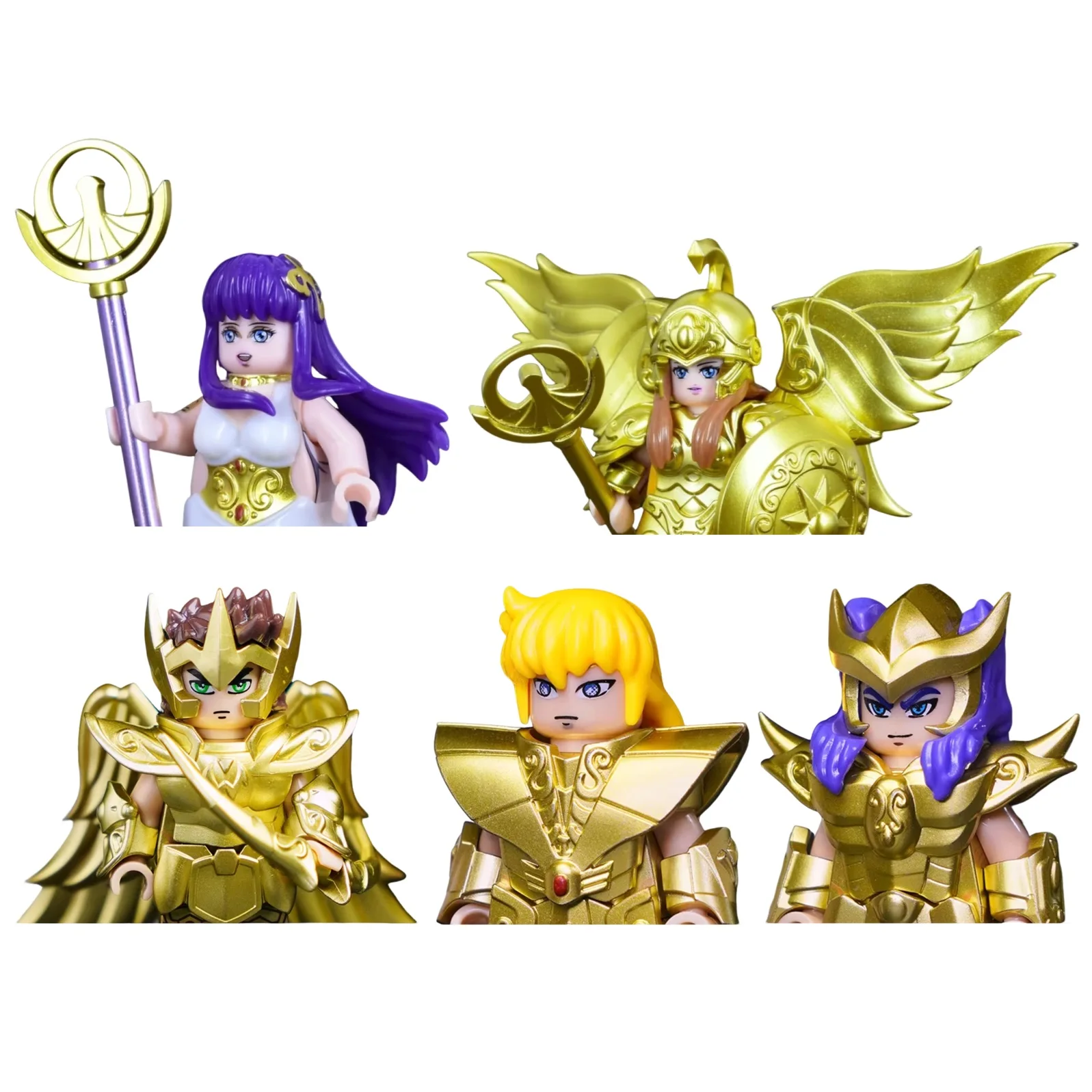 

New DY557-561S Gold Saint Seiya Set Building Blocks Athena Mini Action Figure Toys