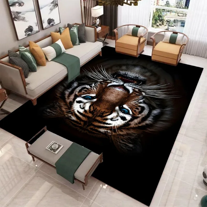 

3D Tiger Area Rug for Home Living Room Bedroom Sofa Decor,Child Play Area Rug Non-slip Floor Mat Home Decor Gift Area Rug
