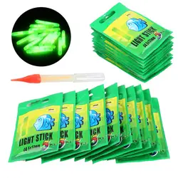 Barra de luz luminosa para pesca nocturna, accesorios de pesca de Color verde, 50 piezas/10 paquetes