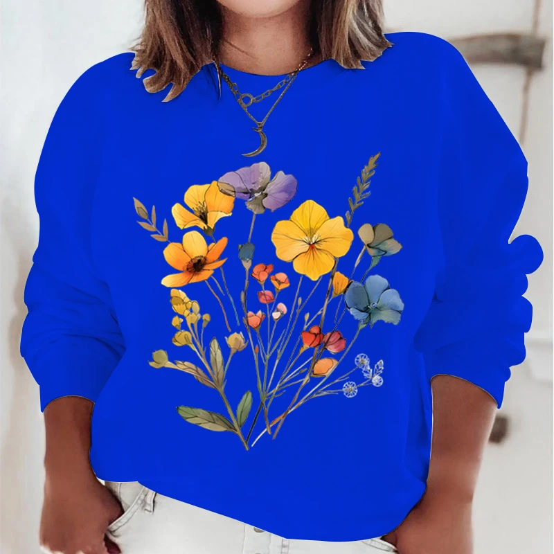 Wildflowers Boho Graphic felpa con cappuccio donna regalo per Flower Nature Lover Vintage Wildflower Design Premium Women felpa