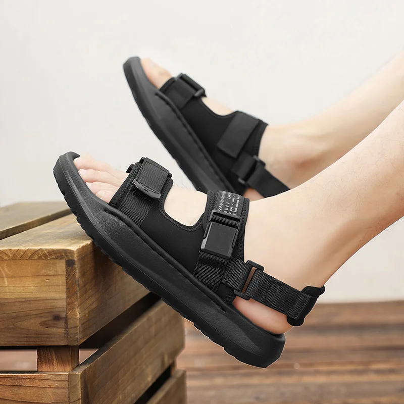 

Классические мужские сандалии, летние кожаные сандалии для пляжного отдыха, мужские уличные повседневные легкие сандалии, модные мужские кроссовки, размер 38-45