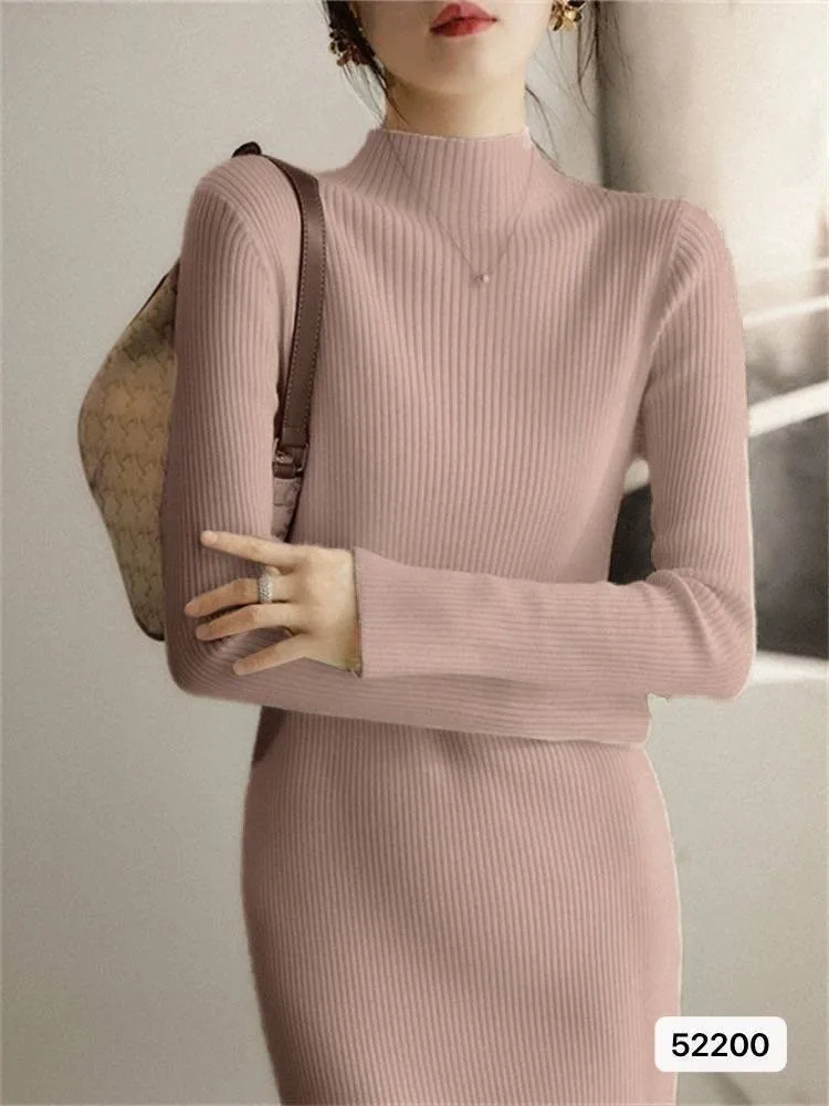 

Knee Length Pullover Fashion Sweaters Jumpers Women Trendy Stand-Up Fit Commuting Princess Western Style Sun-Protective Hook Ins