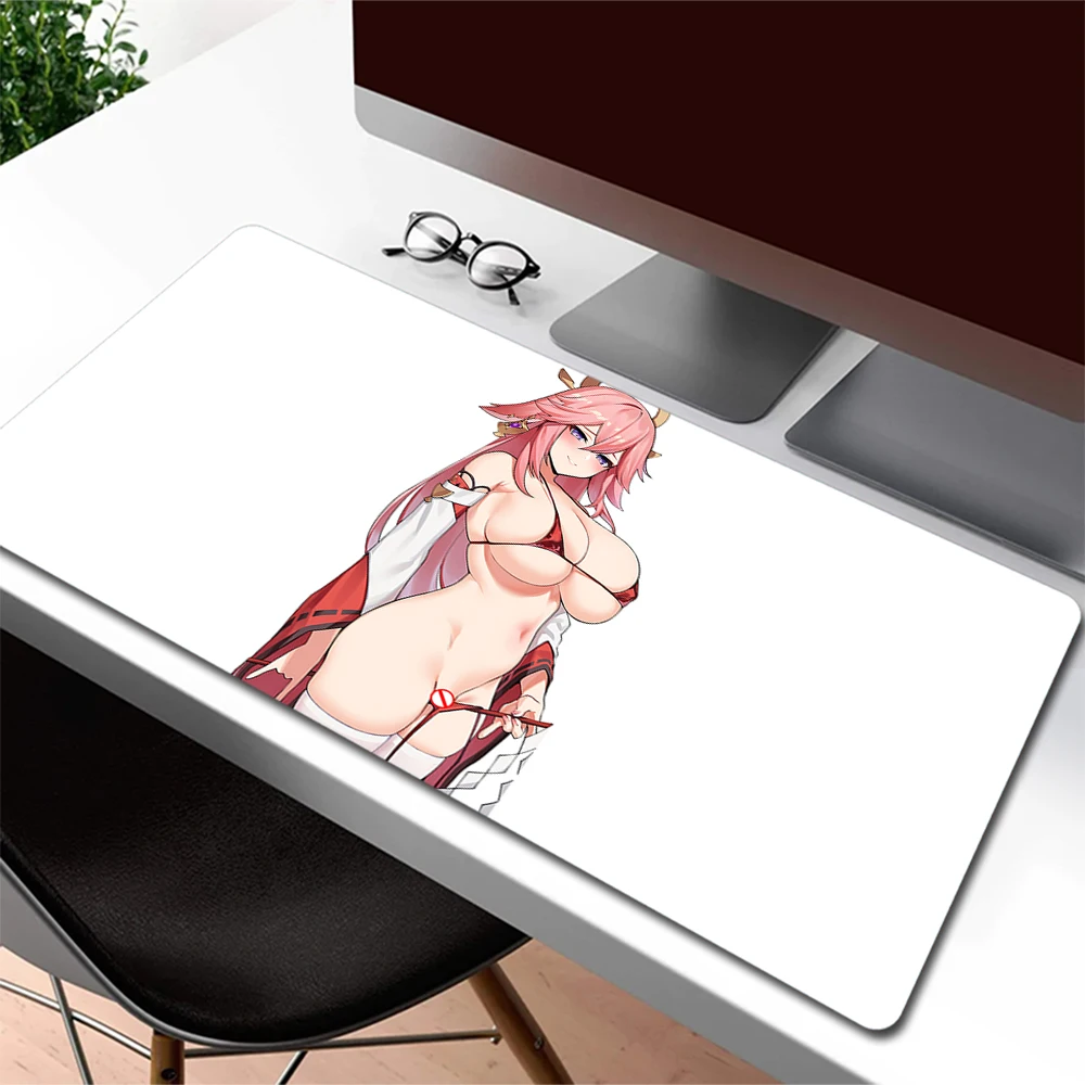 

Sexy Big Boobs Yae Miko Mouse Pad Gamer Hentai Anime Girl Gaming Mousepad Nsfw Genshin Impact Mouse Mat Computer Keyboard Pad