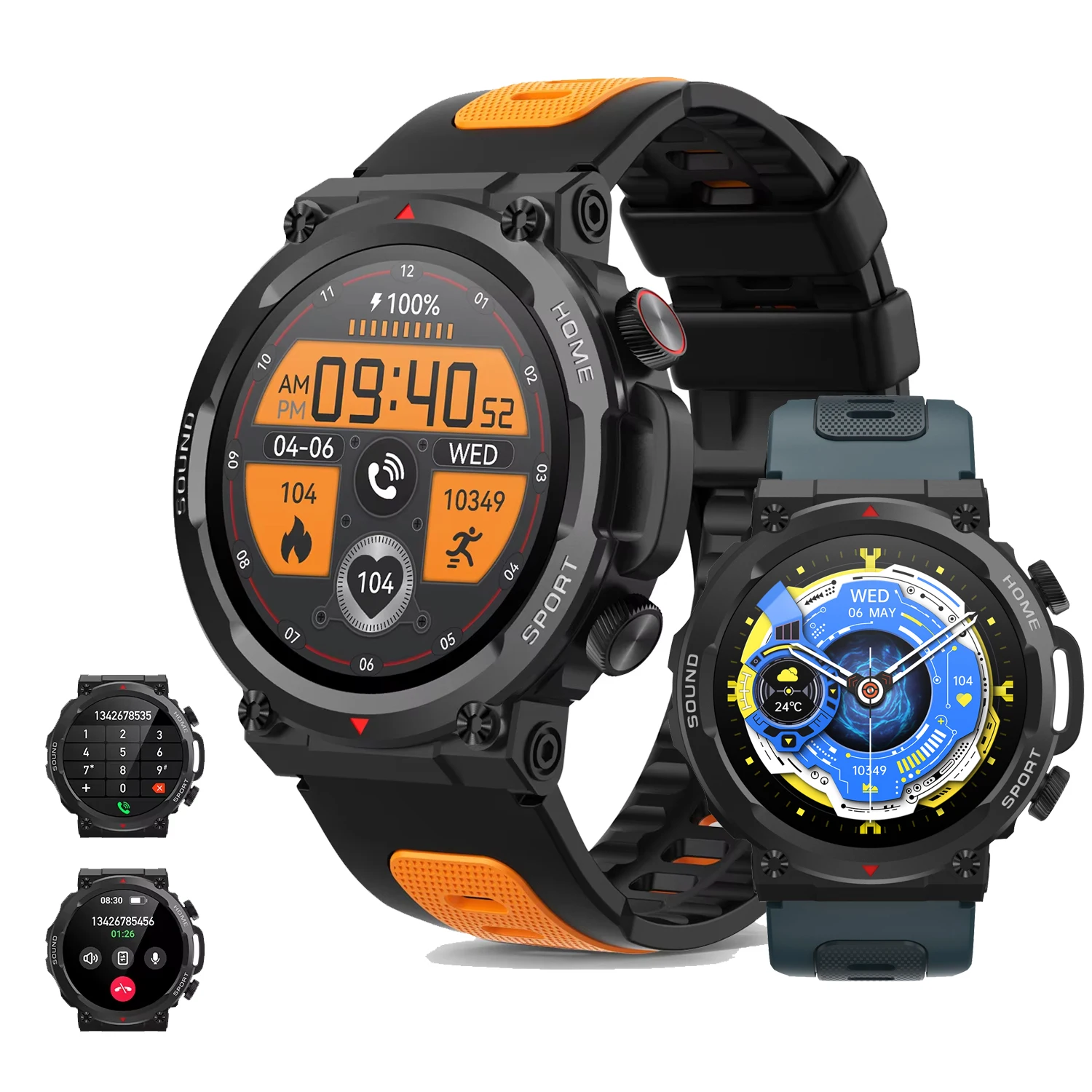 

Смарт-часы с Bluetooth-вызовами, 1,39 дюйма, мужские спортивные фитнес-трекеры, монитор сердечного ритма, 300 мАч, IP67, водонепроницаемые умные часы для Android IOS