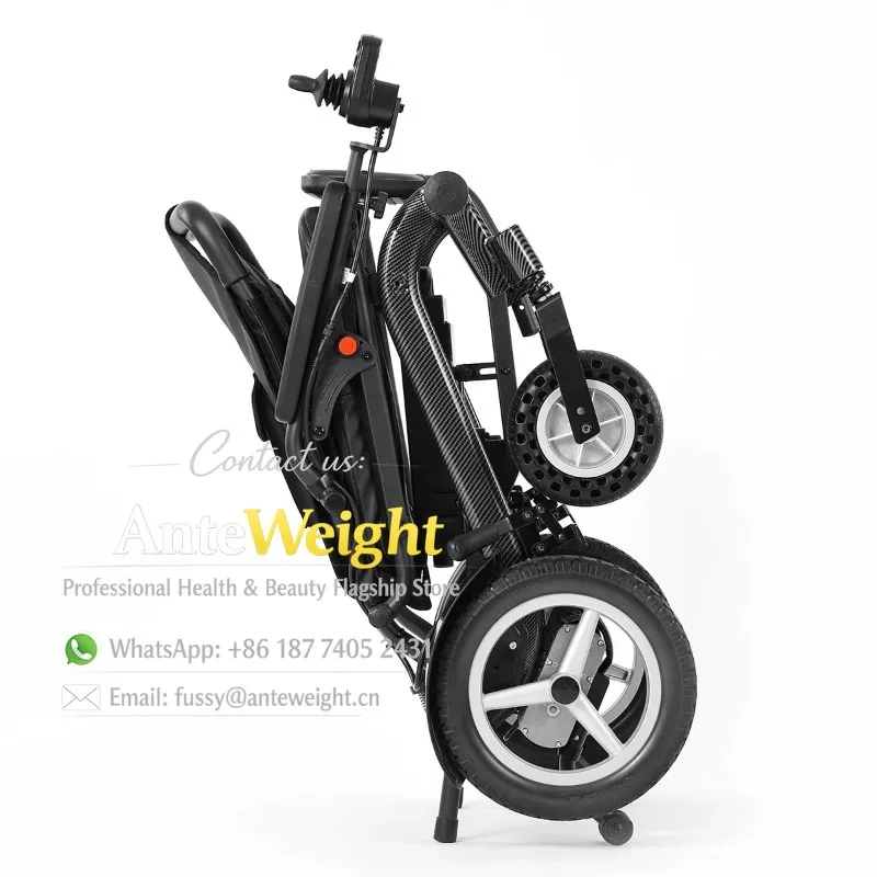 

High Power Motor Fast Folding Carbon Fiber Water Transfer Printing Homecare Aluminum Alloy Electric Wheelchair for Disabled