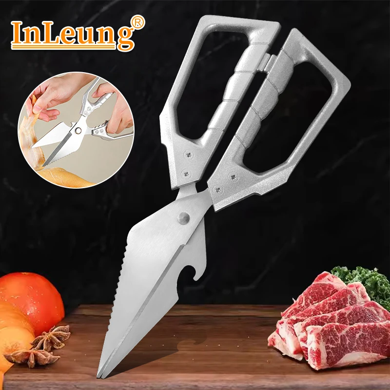 Scharfe Edelstahl Küche Schere Geflügel Schere Fisch Knochen Entferner Multifunktionale Fleisch Lebensmittel Cutter Schere Für Küche