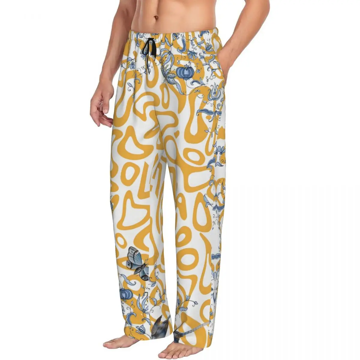 مخصص الرجال المتسابق لاندو نوريس بيجامة السراويل طباعة ملابس النوم قيعان مع جيوب #2