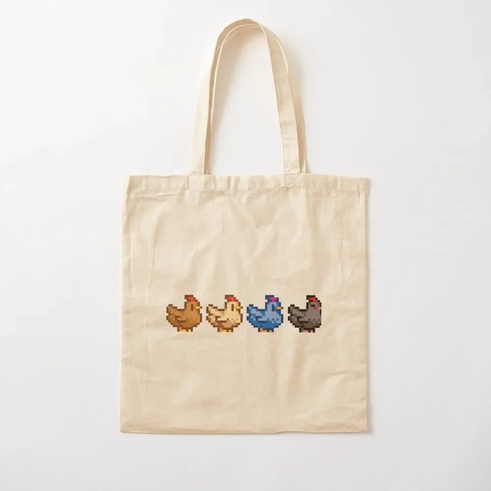 

4 Chickens Stardew Valley Tote Bag eco pack women bag shopping trolley bag shopper women canvas