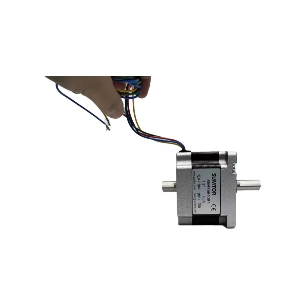 3N.m 4-Wire NEMA 34 محرك متدرج طول الجسم 66 مم تيار 4A زاوية الخطوة 1.8 °   محرك متدرج بعمود إخراج واحد/مزدوج على شكل حرف D