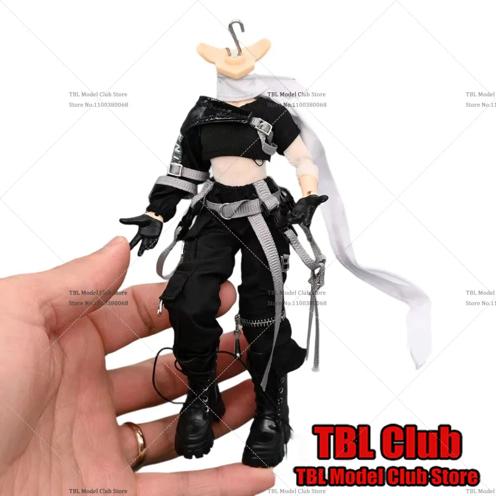 Conjunto de ropa de trabajo para niña, pantalones cortos con cintura de rocío a escala 1/12, botas con cordones, figura de acción de 6 pulgadas, traje móvil para el cuerpo Asi 2,0