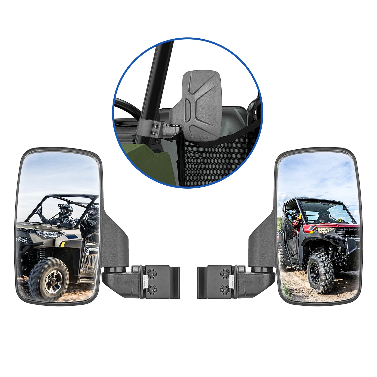 For Can-Am Defender Rear View Mirror HD Folding UTV Side Mirrors Fit Pro-Fit Cab For 2013-2024 Polaris Ranger 500 /570/XP 900