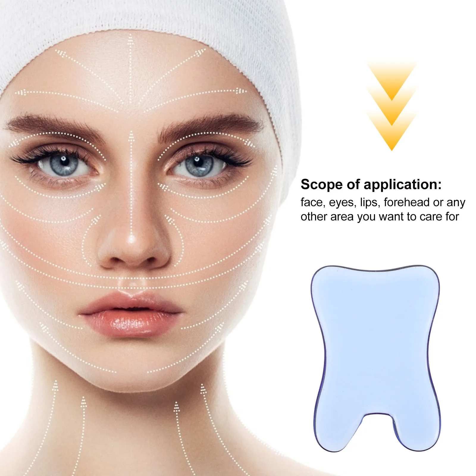 เครื่องนวดหน้ากัวซาคริสตัลสีฟ้า รูปทรงสี่เหลี่ยม สำหรับนวดหน้าทุกวัน พกพาสะดวก ใช้ได้ทั้งที่บ้านและที่ทำงาน อุปกรณ์นวดหน้า กัวซาสโตน