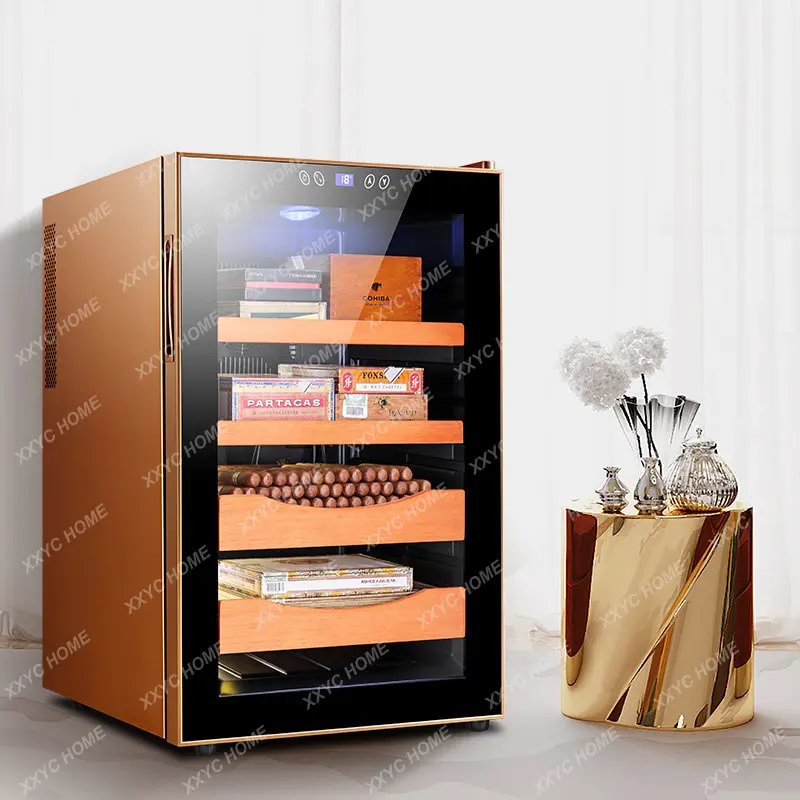 Cigar Cabinet Temperature Control Moisturizing Mute Energy Saving Cedar Wood Electronic Cigar Cabinet