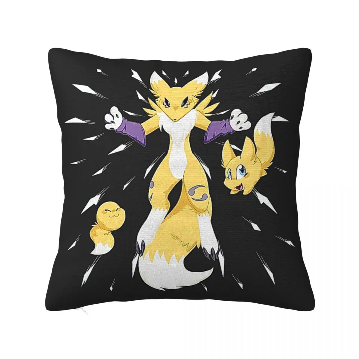 Digimoned Renamon White Square pillow