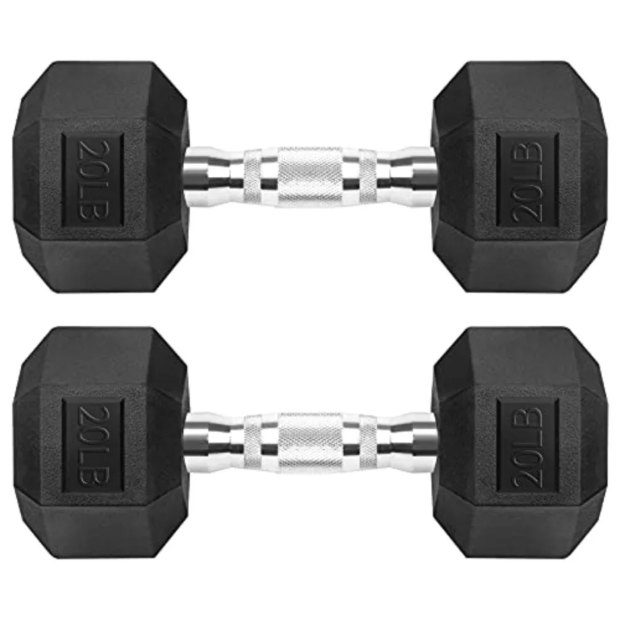 

Hex Dumbbells Rubber Coated Cast Iron Hex Black Dumbbell Free Weights for Exercises