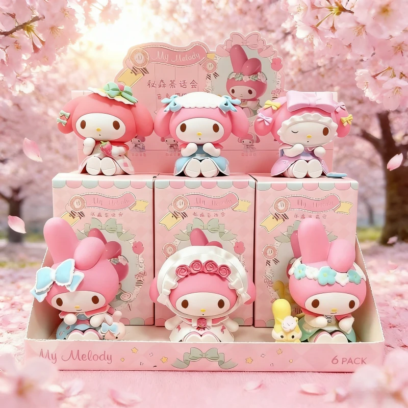 

Набор-сюрприз Sanrio Piquenique Morango: My Melody, Чайная вечеринка, Подарок ручной работы, Декор для рабочего стола Miniso, Hello Kitty