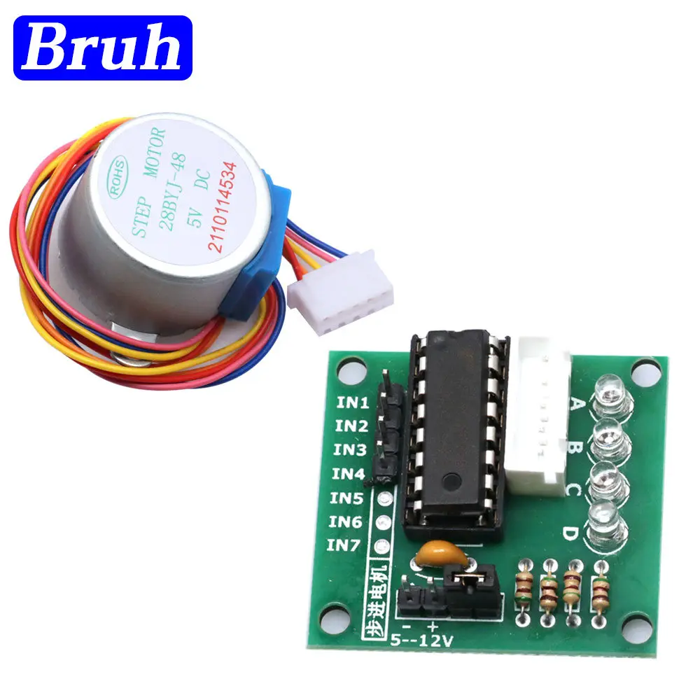 1LOT 5V 4-Phase Stepper Step Motor + Driver Board ULN2003 with drive Test Module Machinery Board for arduino Raspberry pi kit