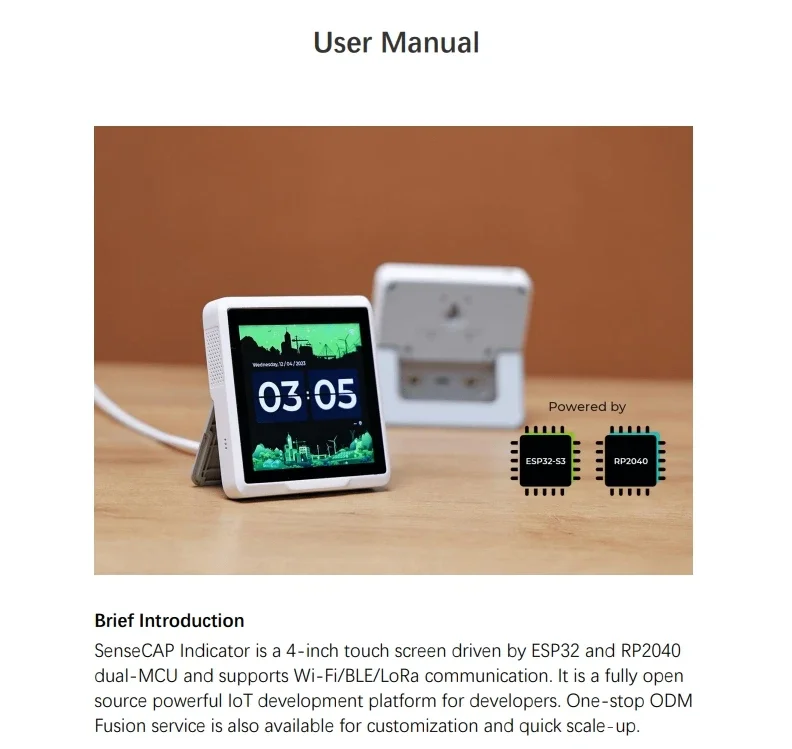 114993071 SenseCAP Indicator + D1Pro (Alpha) 4" Touch Screen ESP32S3 & RP2040 tVOC Sensor CO2 Sensors