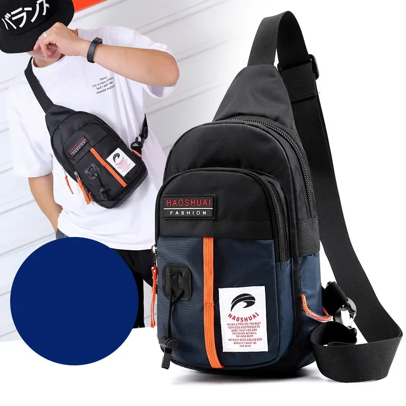 High Quality Men Nylon Male One Shoulder Bag Back Day Pack Light Fashion  Multi-Functional Sling  Rucksack Chest Bags