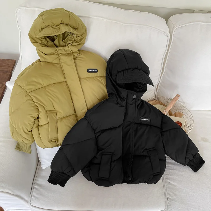 Veste en duvet et coton pour garçons, coupe-vent mignon, épais, chaud, cadeau de Noël pour adolescents, hiver, automne, 2024