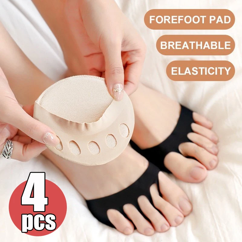 2pairs Five Toes Forefoot Pads for Women High Heels Half Insoles Calluses Corns Foot Pain Care Absorbs Socks Toe Pad Inserts