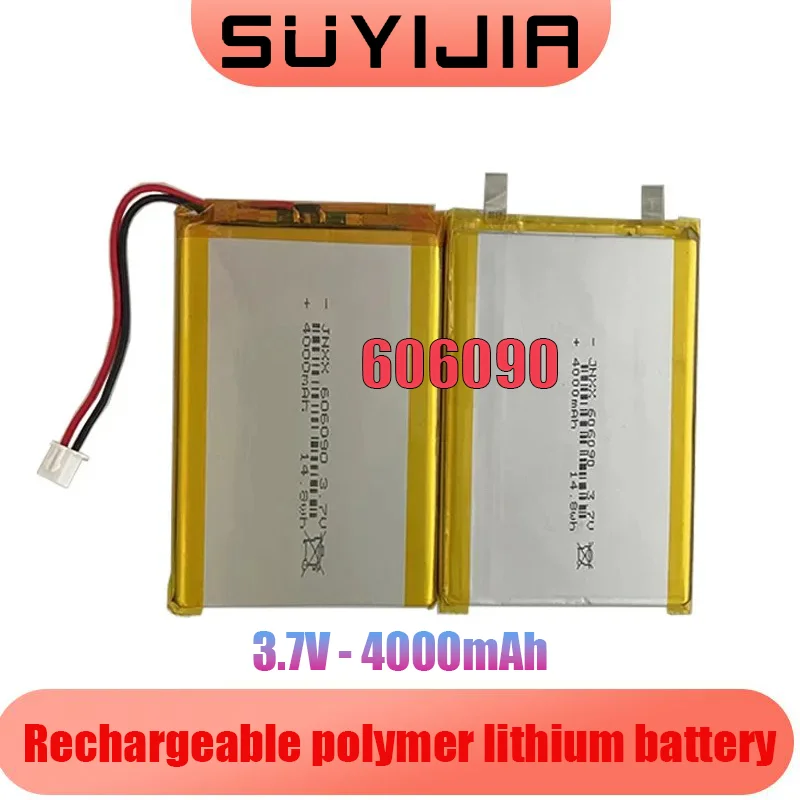 606090 Rechargeable Polymer Lithium Battery 3.7V 4000mAh Suitable for Power Bank MP4 PSP PAD Mavigator Robot Tablet Laptop