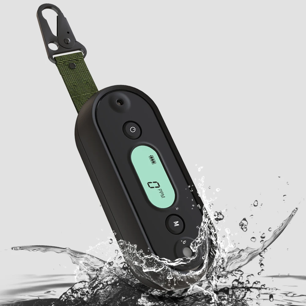Travel Carbon Monoxide 0-1000ppm Low-Level Alarm Super Small Size & Stylish Black Color Easy One-button Operation